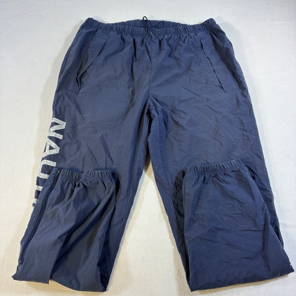 Vintage Nautica Competition Navy Blue Nylon Track Pants 90s Streetwear Large